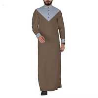 Jubba Thobe Khamis Robe Homme Hiver Haute Qualité Grande Taille Respirant Coton Polyester Islamique Perlé Décontracté Quatre Voies