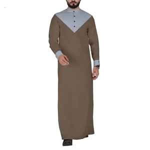 Túnica Jubba Thobe Khamis de Alta Calidad para Hombre, Diseño Moderno de Invierno, Talla Grande, Transpirable, 100% Poliéster, Ropa Casual Islámica con Cuentas - Product Image 2
