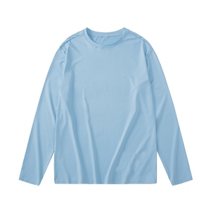 T-shirt à manches longues pour homme, couleur unie, col rond, coupe classique, tricoté, style décontracté - Product Image 2