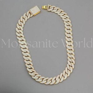 Chaîne cubaine en moissanite de qualité supérieure, collier serti de pierres pour homme, bijoux de luxe style rappeur, disponible à la vente - Product Image 6