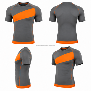 OEM Custom Men Short Sleeve Breathable <b>Thermal</b> Layer Compression Athletic Fit Quick Dry Running Gym <b>Shirt</b> - Product Image 1