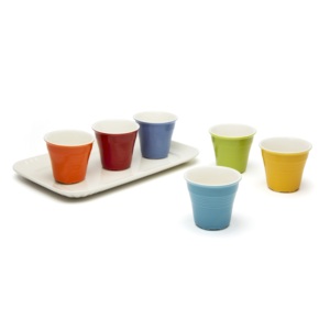 Set di 6 Tazze da Caffè in Ceramica Excelsa Multicolore 7,5 Cl in Porcellana con Vassoio - Product Image 3
