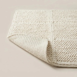 พรมขนสัตว์ทอมือลายหินกรวด ขอบถัก ป้องกันการลื่น เหมาะสำหรับสัตว์เลี้ยง สไตล์สแกนดิเนเวียน ใช้ในบ้าน พื้นหลังทำจากยางลาเท็กซ์ หนานุ่ม - Product Image 5