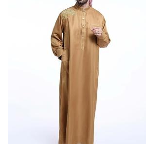 Abaya Thobe Kaftan Musulman Brillant de Luxe pour Hommes, Style Dubaï Marocain 2026, Robe Longue Grande Taille en Tissu Tricoté Respirant à Séchage Rapide - Product Image 2