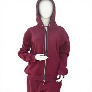 Ensemble de survêtement décontracté pour femme, couleur bordeaux, coupe régulière, toucher doux, 100 % coton molletonné respirant, logo personnalisé, commande en gros - Product Image 1