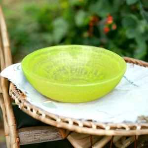 Handmade Resin Bowl <b>Green</b> Carved Modern Design For <b>Food</b> Serving Home Use - Product Image 2