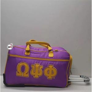 กระเป๋าเดินทางแบบล้อลากคุณภาพสูง Franternity สีม่วงและสีทองโบราณ ผลิตตามสั่ง ซิป OEM พร้อมขั้นต่ำในการสั่งซื้อน้อย - Product Image 4