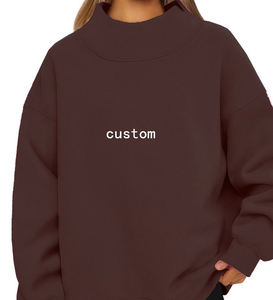 Sudadera con Capucha Personalizada de Alta Calidad para Mujer, Sudadera con Capucha de Cuello Alto para Mujer, Sudadera Extra Grande para Mujer - Product Image 5