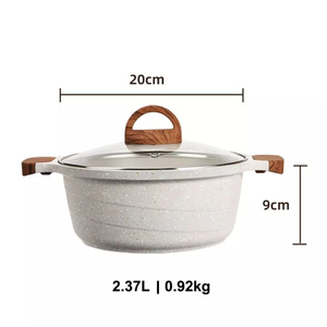 Casserole élégante antiadhésive avec surface revêtue de granit, corps en aluminium forgé durable, poignées latérales résistantes à la chaleur - Product Image 3