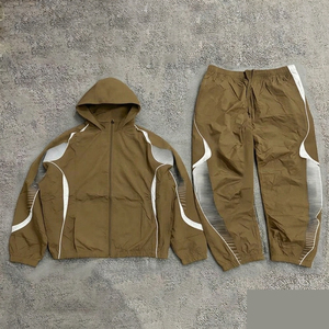 Survêtement unisexe léger et écologique 2 en 1 à capuche, manches longues, fermeture éclair, design sportif uni, respirant, pour adulte, à porter en automne - Product Image 4