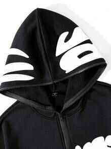 เสื้อฮู้ดซิปหน้าเต็มตัวสไตล์สตรีทแวร์ พร้อมลายกราฟิกโดดเด่น ผ้าฝ้ายเนื้อนุ่ม และฮู้ดปรับได้เพื่อความโดดเด่นสะดุดตา - Product Image 3