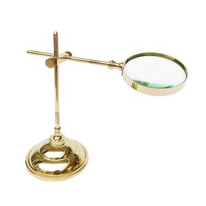 Loupe en laiton avec support, loupe de bureau vintage, loupe de lecture décorative et fonctionnelle pour le bureau, l'étude et la maison - Product Image 1