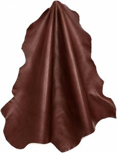 Tapis en cuir de chèvre véritable, couleur bordeaux intense, texture grainée, pour la décoration intérieure et les sacs à main - Product Image 6