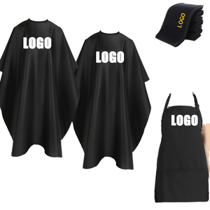 Professional Hairdressing Cape Set Black Polyester Water-Resistant Barber Salon Apron Robe and Cutting Cape with Logo - Product Image 3