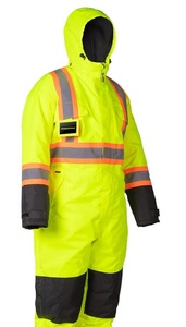 Overol de Trabajo Unisex Naranja de Alta Visibilidad con Franjas Reflectantes, Impermeable, Resistente al Viento, Transpirable, Uniforme de Seguridad de Poliéster - Product Image 4