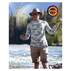 เสื้อตกปลาแบบมีฮู้ด แขนยาว ป้องกันแสงแดด เสื้อลายพรางสำหรับเดินป่า กิจกรรมกลางแจ้ง ระบายอากาศได้ดี แห้งเร็ว ป้องกันรังสียูวี - Product Image 2