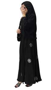 Best Luxurious Women Kaftan Abaya Dress Handmade Turkish Floor Length Long Sleeve Soft Breathable Polyester Floral Loose Fit - Product Image 3