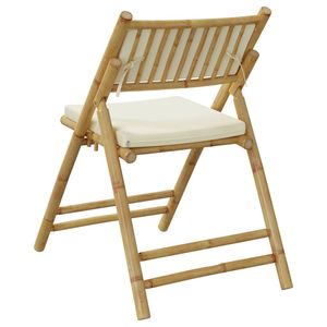Set di 6 Sedie Bistrot in Tessuto Bambù Crema 100% Poliestere - Product Image 6