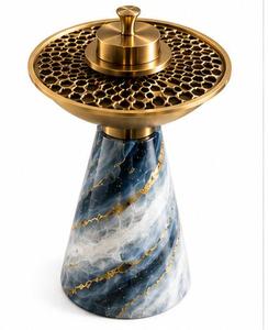 Marble <b>Bakhoor</b> Burner Gold Arabic <b>Oud</b> Luxury Incense Burner Eco-friendly Handmade Aromatic Charcoal Incense Holder Honeycomb - Product Image 5