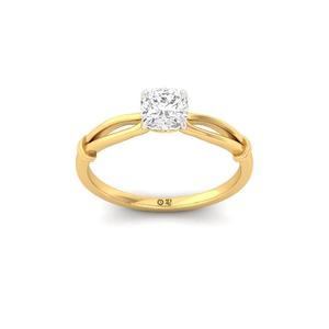 086 Carat <b>Cushion</b> Cut Lab Grown Diamond Solitaire <b>Ring</b> 10K Gold Plated Luxury Jewelry for Women Engagement <b>Wedding</b> Gift - Product Image 5