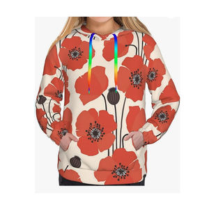 Sweat-shirts à capuche personnalisés OEM pour femmes, 100% coton molletonné, vierges pour sublimation, impression par sublimation, vêtements décontractés, chauds pour l'hiver, vente en gros - Product Image 1