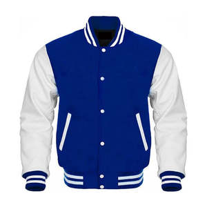 Chaqueta Varsity Casual para Hombre, Ecológica, Transpirable, Cuello Alto Holgado, Lana y Viscosa, Personalizable OEM, Alta Calidad 2026 - Product Image 1