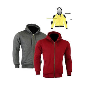 Kevlar Reinforced Winter Motorcycle Riding <b>Hoodie</b> Unisex <b>Fleece</b> <b>Lined</b> Safety Apparel with Scratch Resistance - Product Image 1