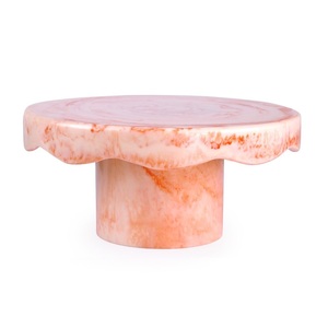 Base para Pastel de Resina con Aspecto de Mármol Rosa, Soporte Redondo Hecho a Mano para Exhibición de Postres, para el Hogar, Bodas y Fiestas - Product Image 1
