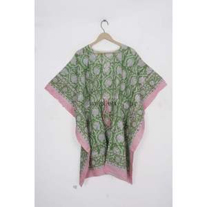 Kaftan 100% coton pour femme, tunique en coton faite à la main, style bohème, taille unique, robe kaftan écologique, cadeau pour elle - Product Image 4