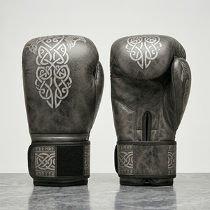 Gants de boxe en cuir avec motif de dragon en relief, lacets au poignet, imperméables, protection UV, utilisation en extérieur, entraînement, haute qualité, premium - Product Image 1