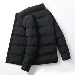 Veste matelassée en toile d'extérieur de qualité supérieure, imperméable, respirante, épaisse, à capuche, tricotée avec logo personnalisé, fermeture éclair sur le devant - Product Image 4