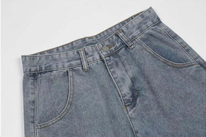 Pantalon en jean vintage délavé pour homme, style crayon, effet moustaches, tendance - Product Image 5