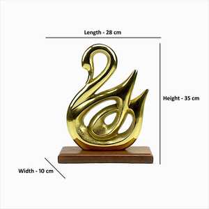 Jaffs Exports Golden Abstract Swan Sculpture Handmade Eco-Friendly Aluminium Artistic Contemporary Tabletop <b>Decor</b> for Living - Product Image 3