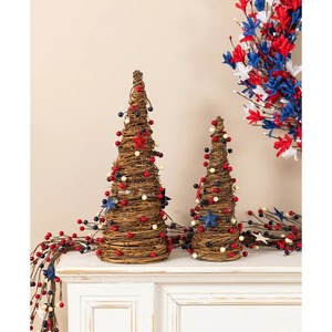 Rattan Home Decor Crystal Tree Decorative Table <b>Top</b> Showpiece Handmade Woven Accent For Living Room Bedroom And Office Styling - Product Image 3