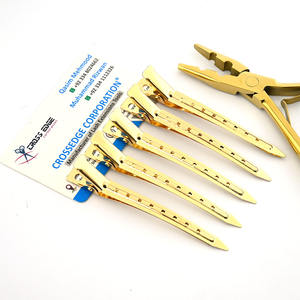 Outils pour extensions de cheveux personnalisées, pinces de sectionnement pour le coiffage, pinces de sectionnement en bec de canard, grandes pinces de sectionnement avec trous - Product Image 4