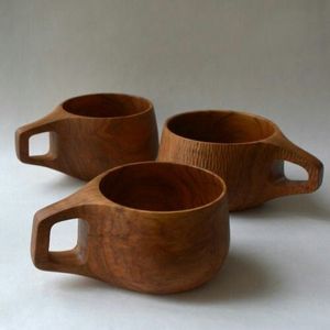 Antique <b>Wooden</b> <b>Cups</b> Handcrafted From Natural Hardwood Featuring Smooth Finish Rustic Texture - Product Image 6
