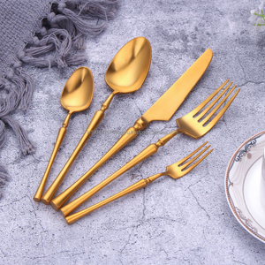 ที่ขายดีที่สุดการออกแบบที่ทันสมัยหรูหราทอง 4 ชิ้นช้อนส้อมและชุดมีด - Product Image 4