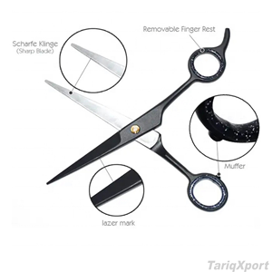 Tijeras de Peluquería Profesionales de 6.5 Pulgadas, de Acero Inoxidable Negro, con Punta Afilada, Desmontables, para Peinar el Cabello - Product Image 3