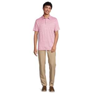 Polo à manches courtes rose uni pour homme, tricoté, respirant, coupe classique décontractée - Product Image 2