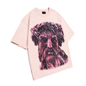 T-shirt pour homme de style streetwear vintage, imprimé graphique surdimensionné, coton, épaules tombantes, coupe ample, respirant, col rond - Product Image 4