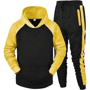 Conjunto Deportivo de Invierno para Hombre, Sudadera con Capucha y Pantalones de Felpa de Algodón, Cómodo, Ecológico, Resistente al Viento, con Paneles - Product Image 1