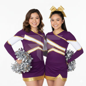 Tenues de cheerleading en promotion : Robe personnalisable avec strass, manches longues, uniforme de cheerleading, crop top pour enfants - Product Image 4