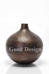 <b>Bronze</b> Bottle Shape Stainless Steel Metal Vase, Unique Home Decor Modern Table Vase, Floor Vase Hammer Metal Vase Fordecor - Product Image 2