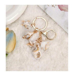 พวงกุญแจจี้เปลือกหอยธรรมชาติ ของตกแต่งธีมมหาสมุทร ของขวัญ - Product Image 2