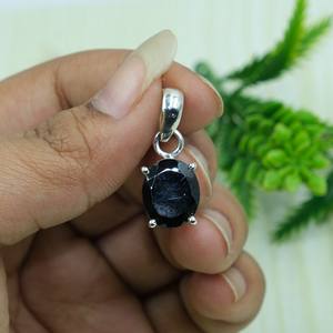 Pendentif ovale en onyx noir naturel, serti de griffes en argent sterling 925, bijoux en pierres précieuses, vente en gros pour femmes, sœurs, cadeau de Noël - Product Image 3