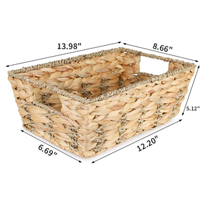 Natural Handwoven Water Hyacinth Storage Basket, Decorative Eco-Friendly Woven Basket for Living Room Decor From Vietnam - Product Image 2