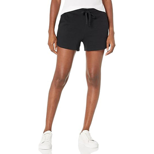 Pantalones Cortos de Forro Polar con Bolsillos Laterales para Mujer, Estilo Utilitario, Cintura Alta, Cordón Ajustable, Corte Holgado, Ropa Casual para Descansar - Product Image 1