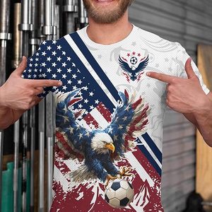 เสื้อฟุตบอลอเมริกันอีเกิล ลายธงชาติ ผลิตจากโพลีเอสเตอร์ เสื้อยืดกีฬาคุณภาพสูง สำหรับวันชาติ - Product Image 2