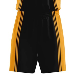 Conjunto de Uniforme de Baloncesto Sublimado Personalizado, Cuello en V, Sin Mangas, Blanco, Negro y Amarillo, Absorbe la Humedad, Ropa Deportiva Unisex para Adultos - Product Image 4