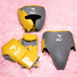 Top Selling New Design Fly Customized Red Grey Boxing Set Comfortable Padding Training Gear Waterproof Sparring Leather <b>Gloves</b> - Product Image 5